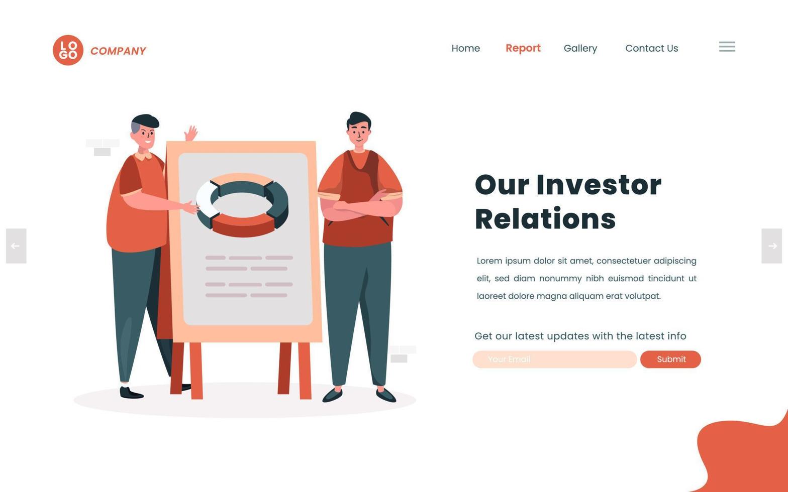 investor relations rapport illustratie concept vector