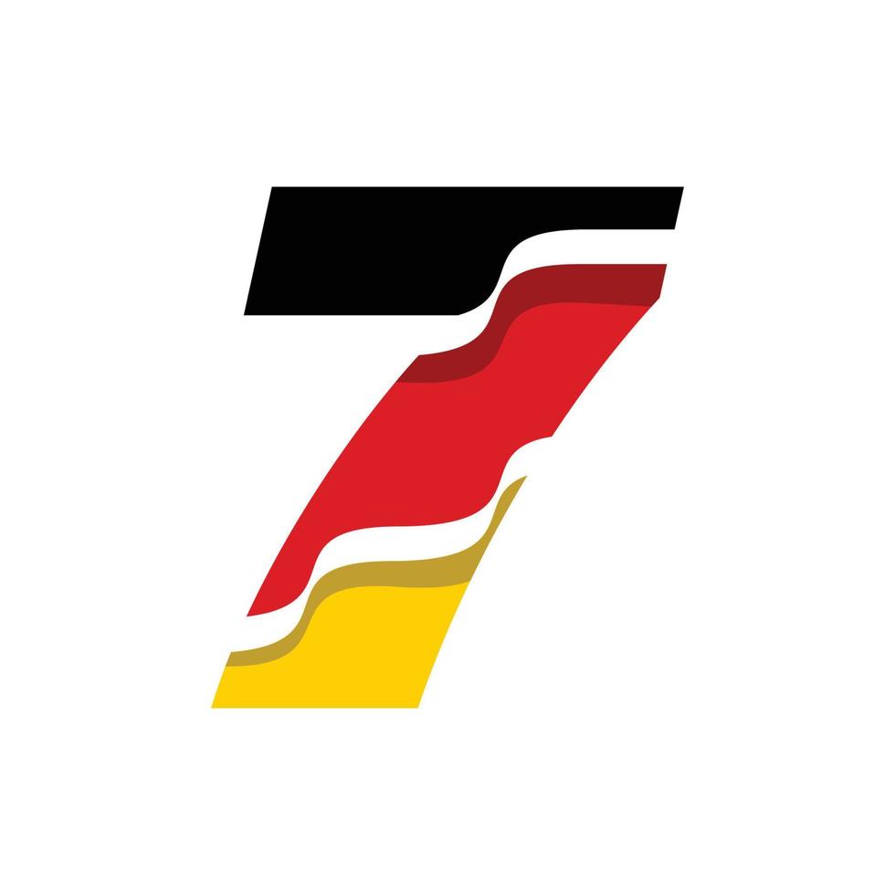 Duitse numerieke vlag 7 vector