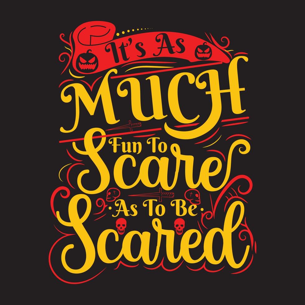 gelukkig halloween-t-shirtontwerp met halloween-elementen of handgetekend halloween-typografieontwerp vector