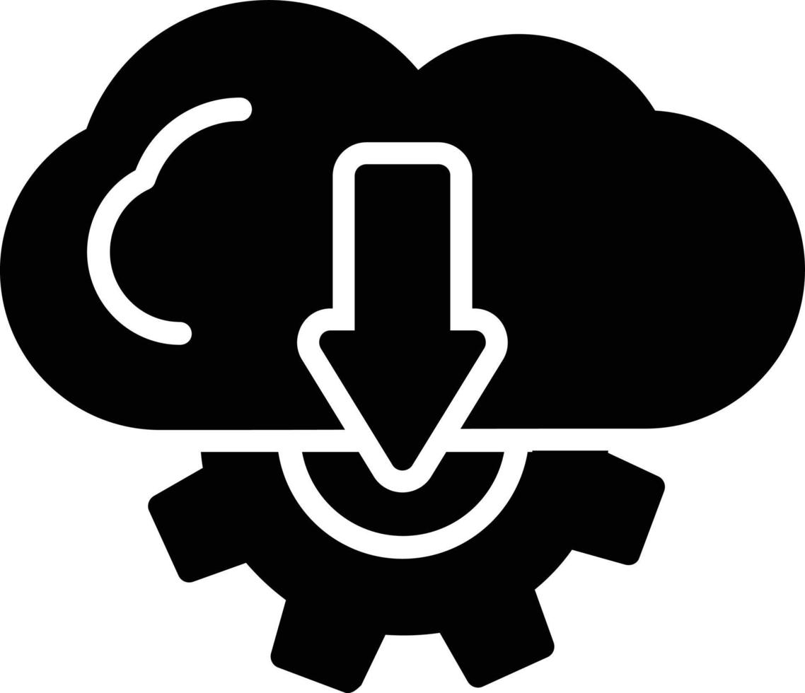 glyph-pictogram voor het downloaden van de cloud vector