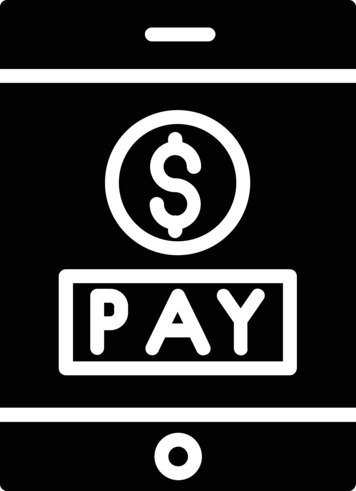 glyph-pictogram voor online betaling vector