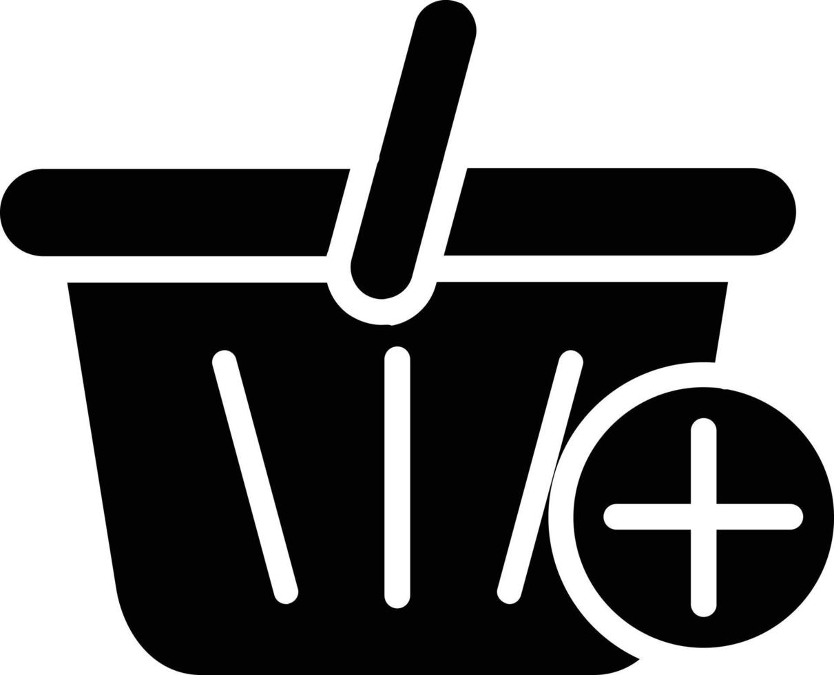 glyph-pictogram toevoegen aan winkelmandje vector