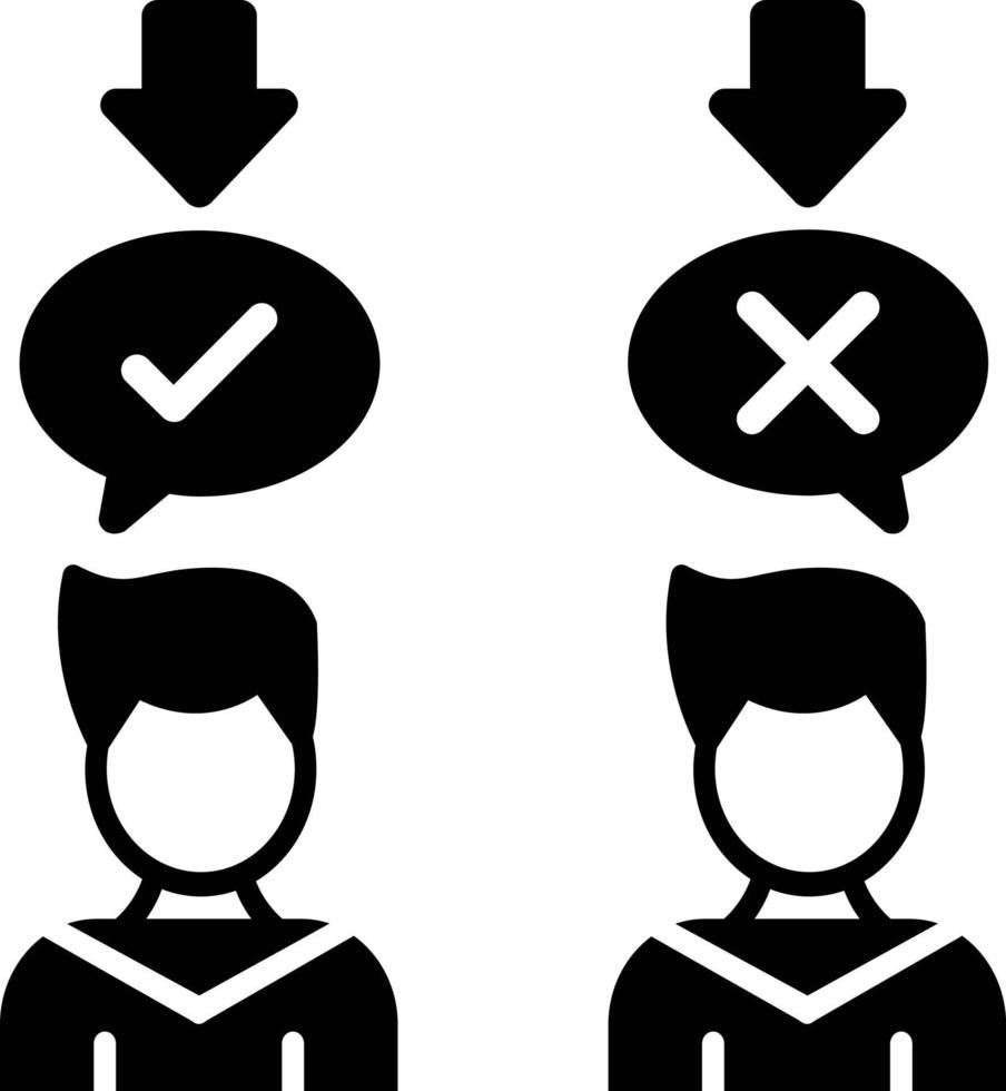 oppositie glyph-pictogram vector