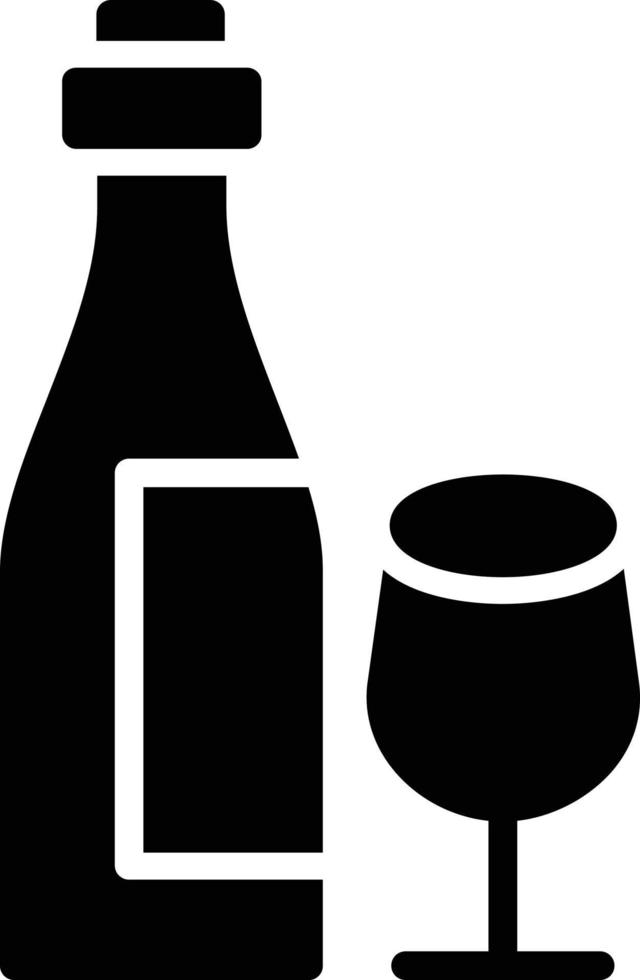 wijnfles glyph icoon vector