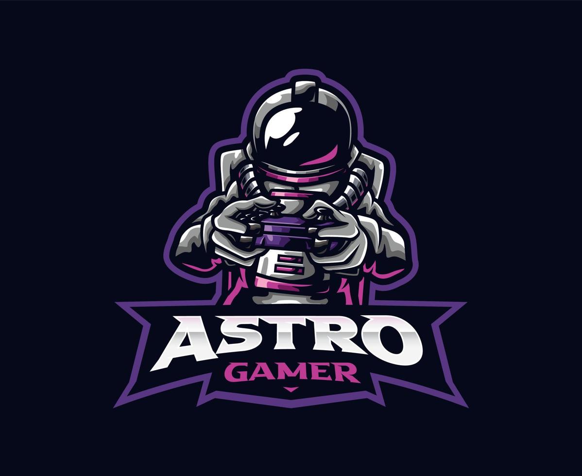 astronaut mascotte logo ontwerp vector