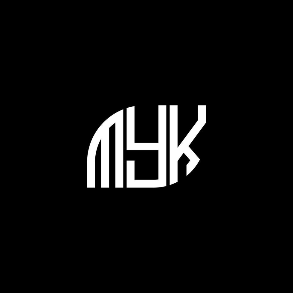 myk brief logo ontwerp op zwarte achtergrond. myk creatieve initialen brief logo concept. myk brief ontwerp. vector