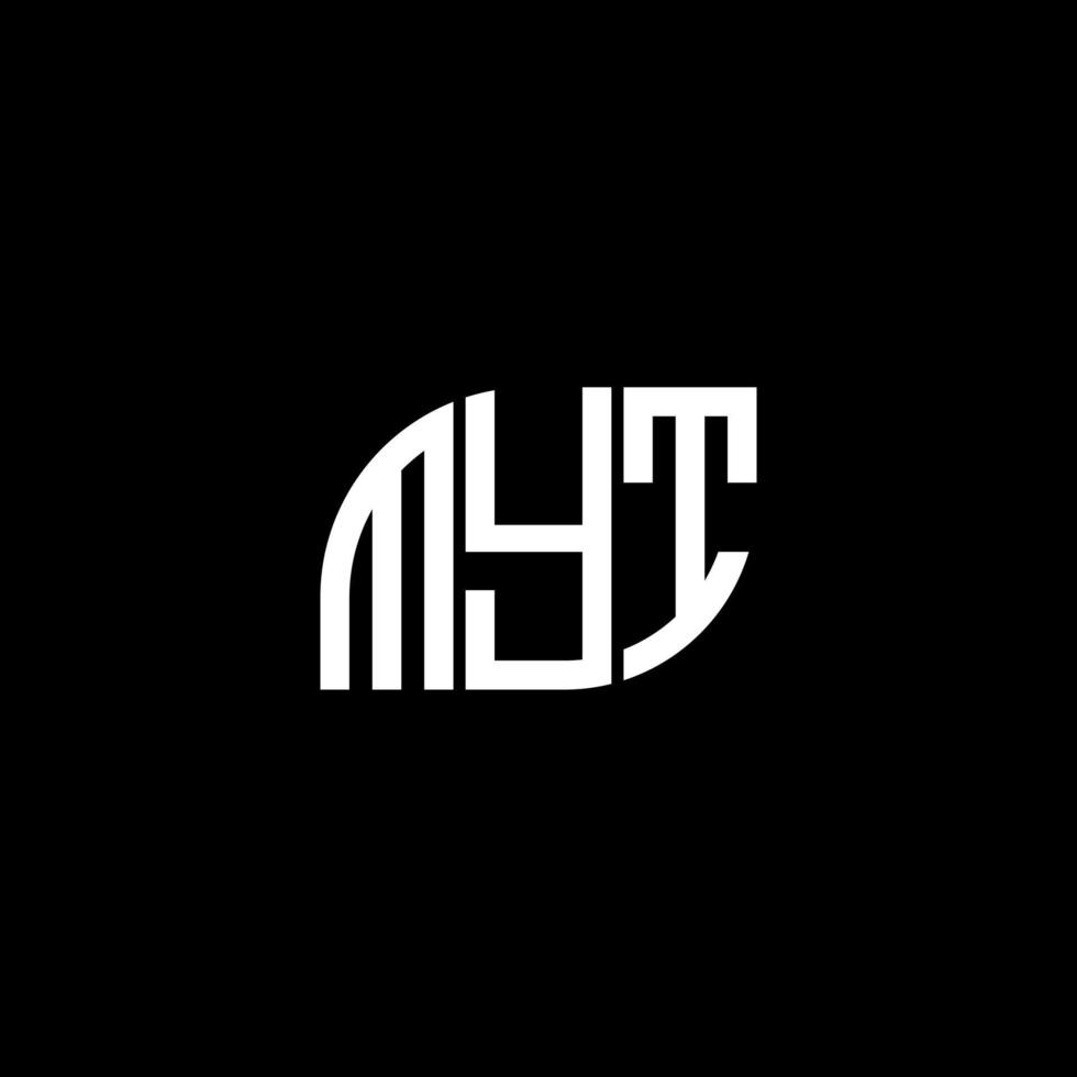 myt brief logo ontwerp op zwarte achtergrond. myt creatieve initialen brief logo concept. mijn brief ontwerp. vector