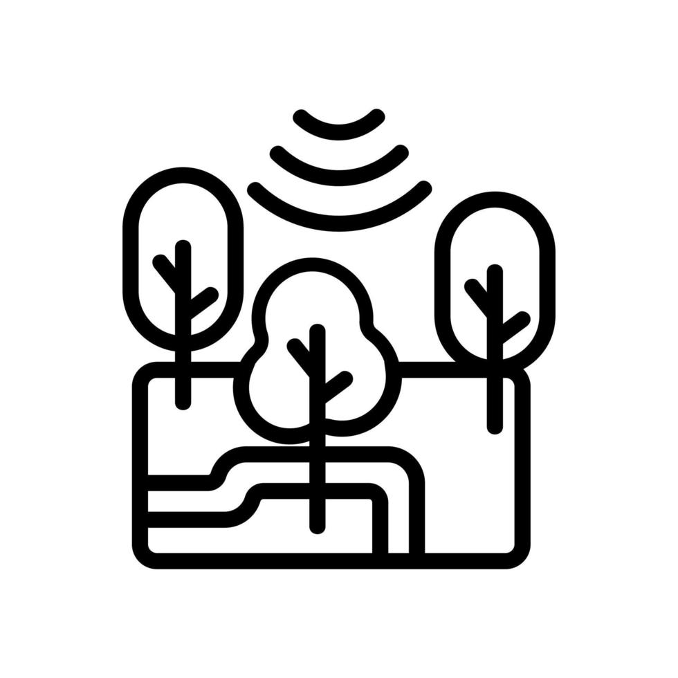 internet in het park pictogram vector. geïsoleerde contour symbool illustratie vector