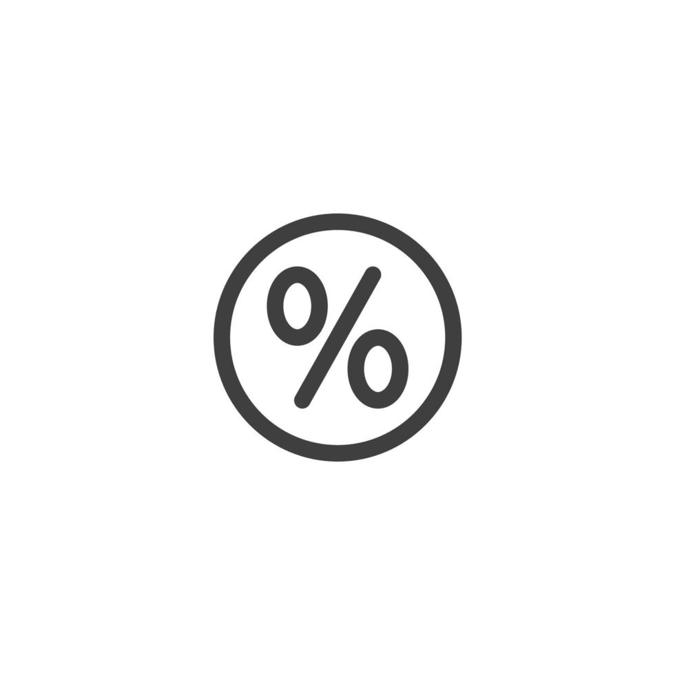 vector teken van het percentage symbool is geïsoleerd op een witte achtergrond. percentage pictogram kleur bewerkbaar.