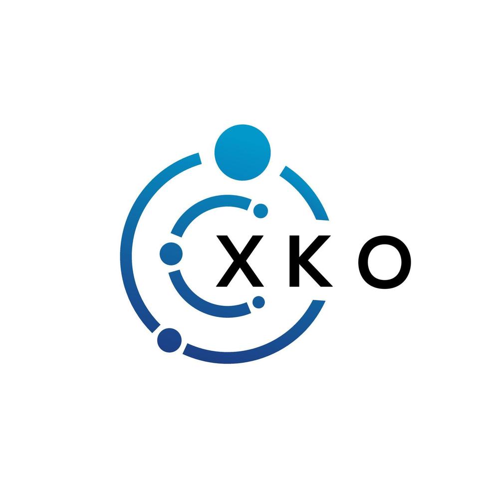 xko brief technologie logo ontwerp op witte achtergrond. xko creatieve initialen letter it logo concept. xko brief ontwerp. vector