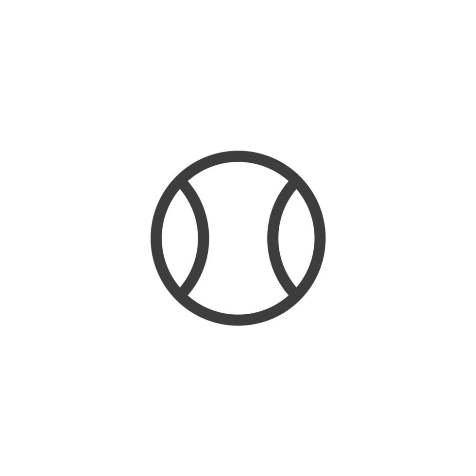 vector teken van het tennisbal symbool is geïsoleerd op een witte achtergrond. tennisbal pictogram kleur bewerkbaar.