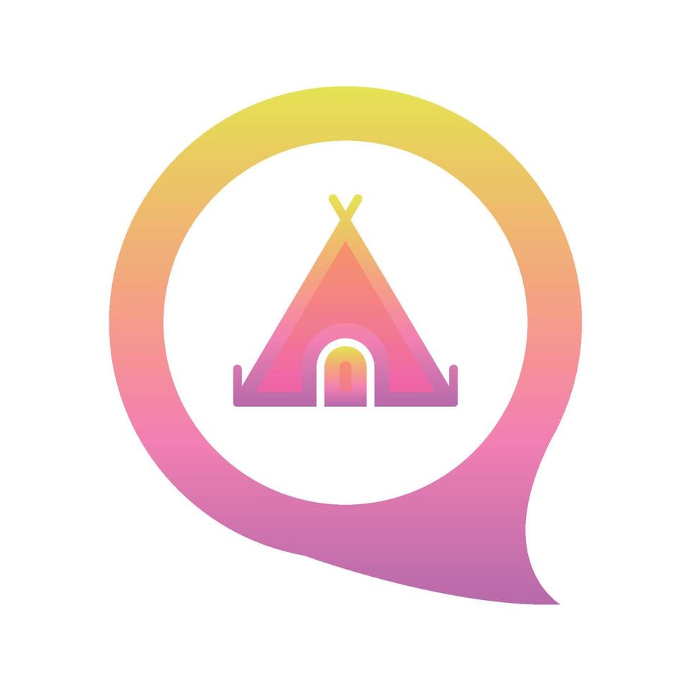 tent chat logo verloop ontwerp sjabloon pictogram element vector