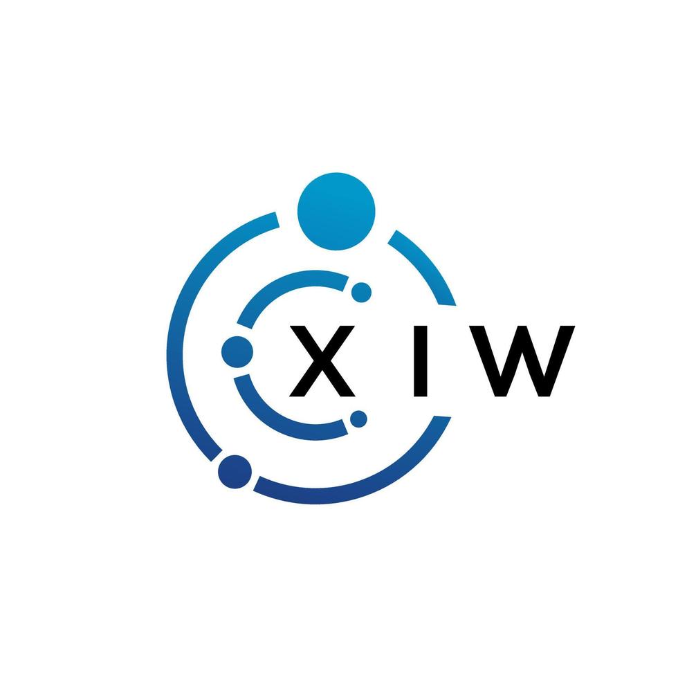xiw brief technologie logo ontwerp op witte achtergrond. xiw creatieve initialen letter it logo concept. xiw brief ontwerp. vector