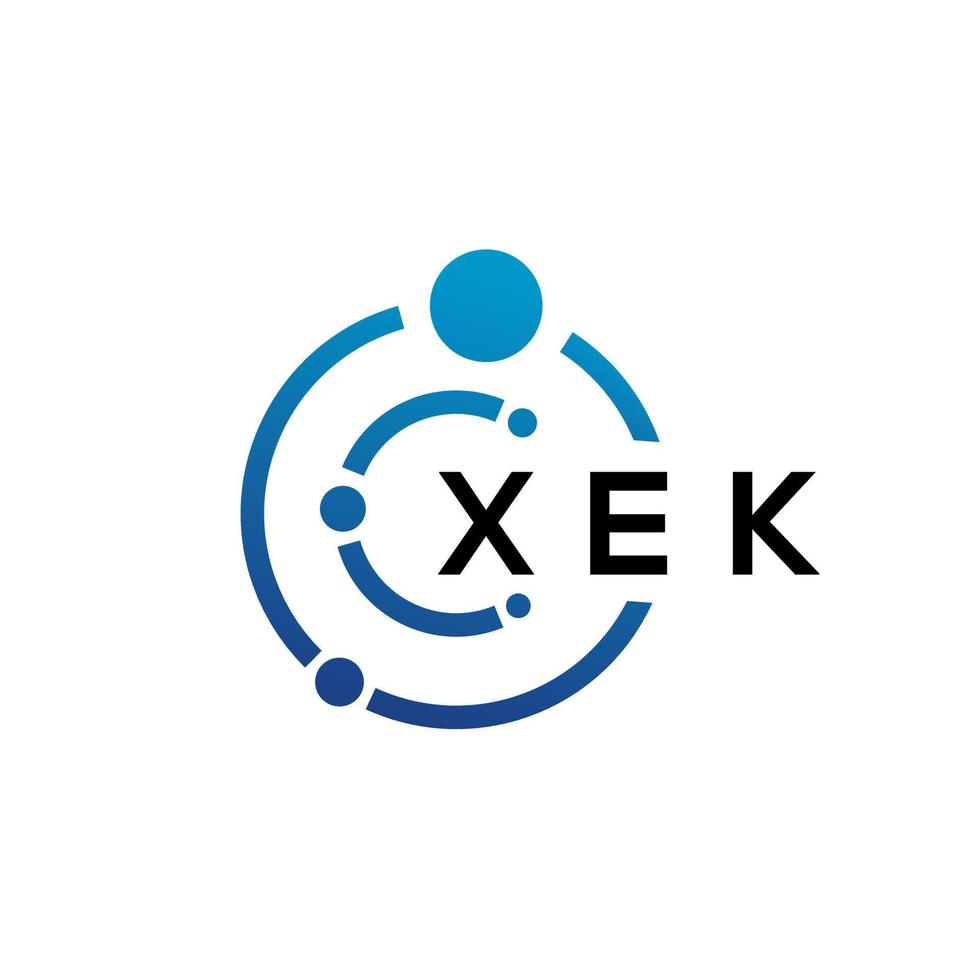 xek brief technologie logo ontwerp op witte achtergrond. xek creatieve initialen letter it logo concept. xek brief ontwerp. vector