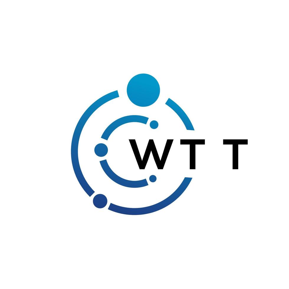 wtt brief technologie logo ontwerp op witte achtergrond. wtt creatieve initialen letter it logo concept. wtt brief ontwerp. vector