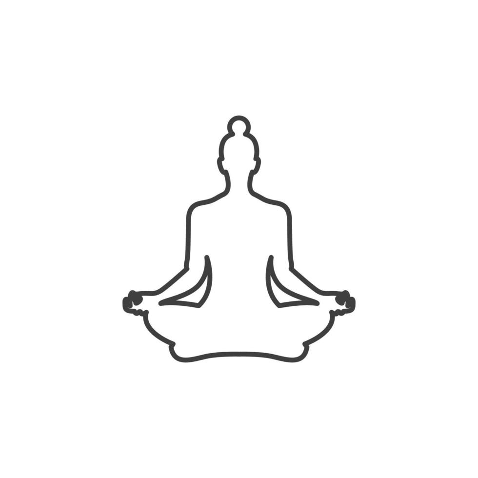 vector teken van het yoga-symbool is geïsoleerd op een witte achtergrond. yoga pictogram kleur bewerkbaar.