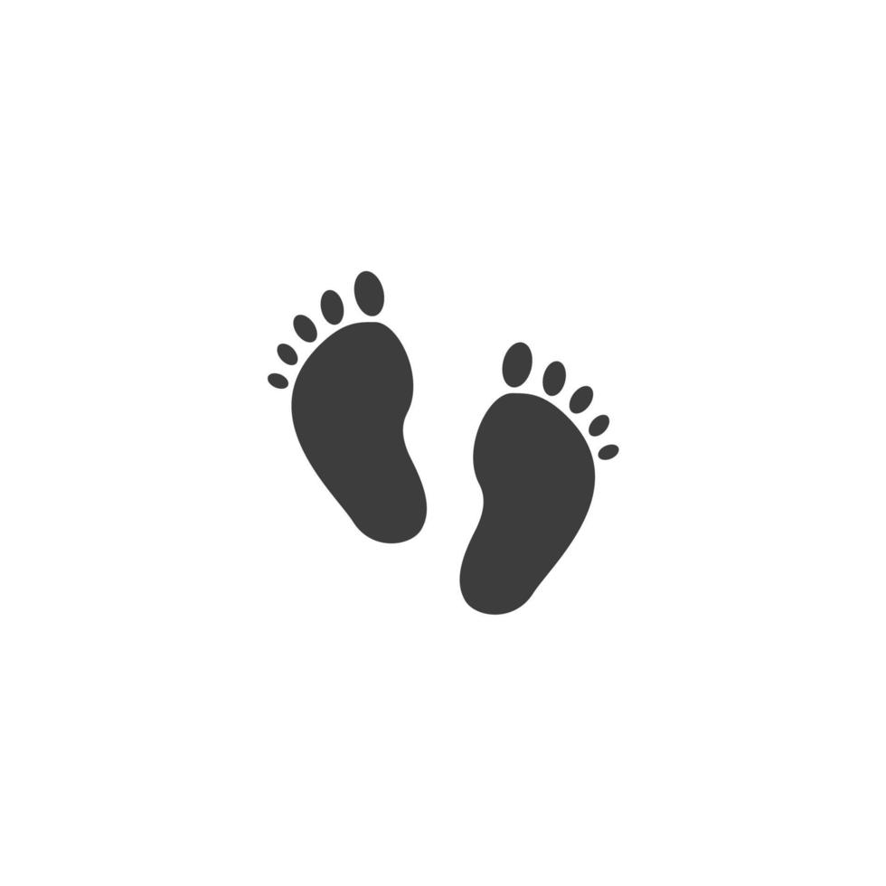 vectorteken van het voetafdruksymbool is geïsoleerd op een witte achtergrond. voetafdruk pictogram kleur bewerkbaar. vector