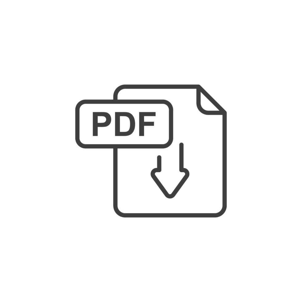 vector teken van het pdf-symbool is geïsoleerd op een witte achtergrond. pdf-pictogram kleur bewerkbaar.