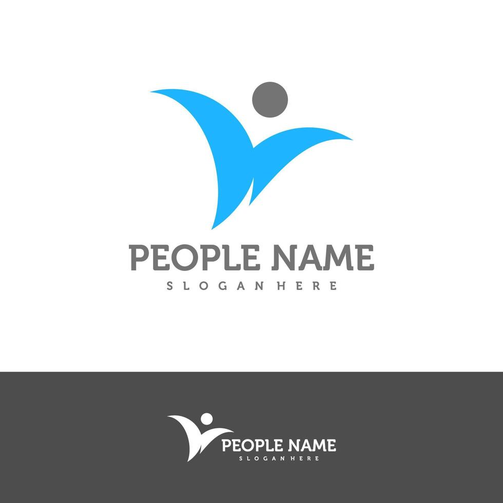 mensen logo ontwerpsjabloon. gemeenschap mensen logo concept vector. creatief pictogram symbool vector