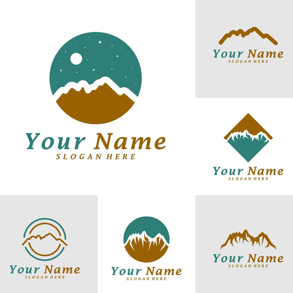 set berg logo ontwerpsjabloon. berg logo concept vector. creatief pictogram symbool vector