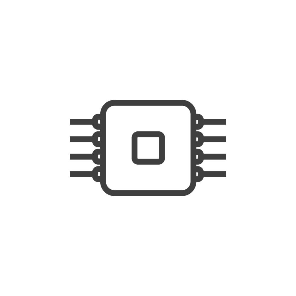 vector teken van het symbool van de computerchip is geïsoleerd op een witte achtergrond. computerchip pictogram kleur bewerkbaar.