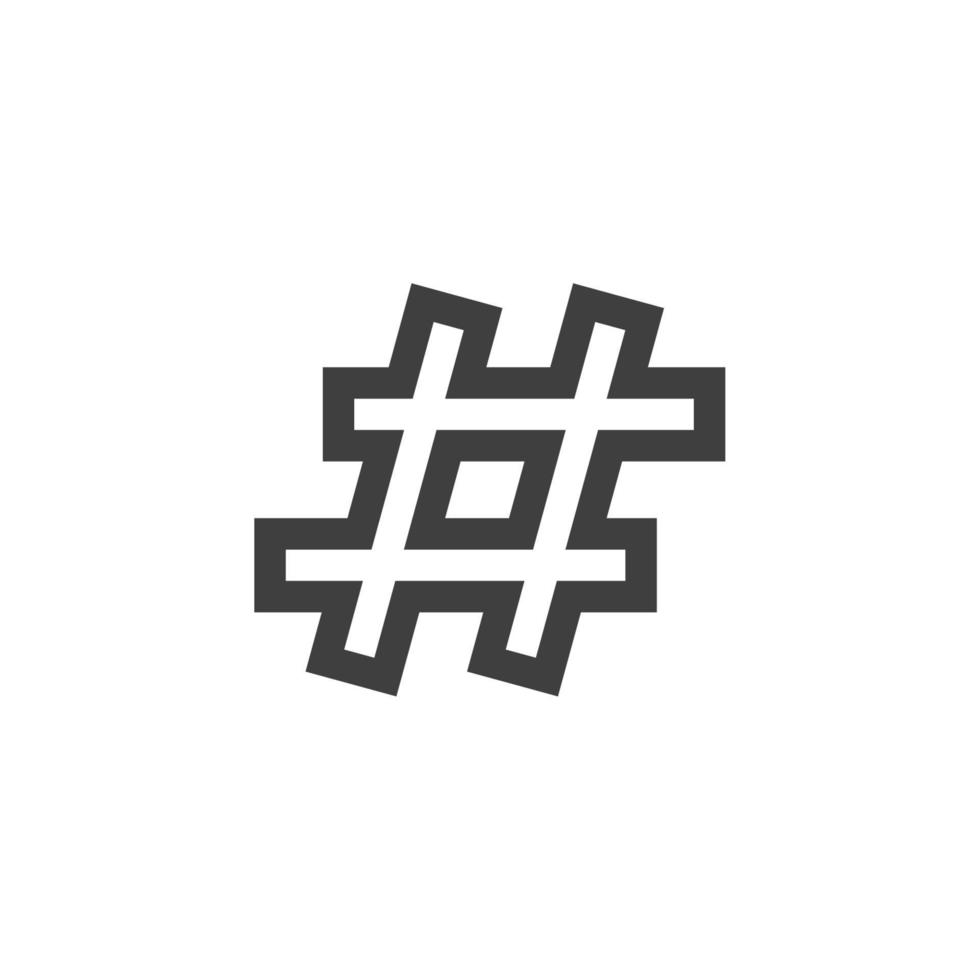 vector teken van het hashtag-symbool is geïsoleerd op een witte achtergrond. hashtag pictogram kleur bewerkbaar.