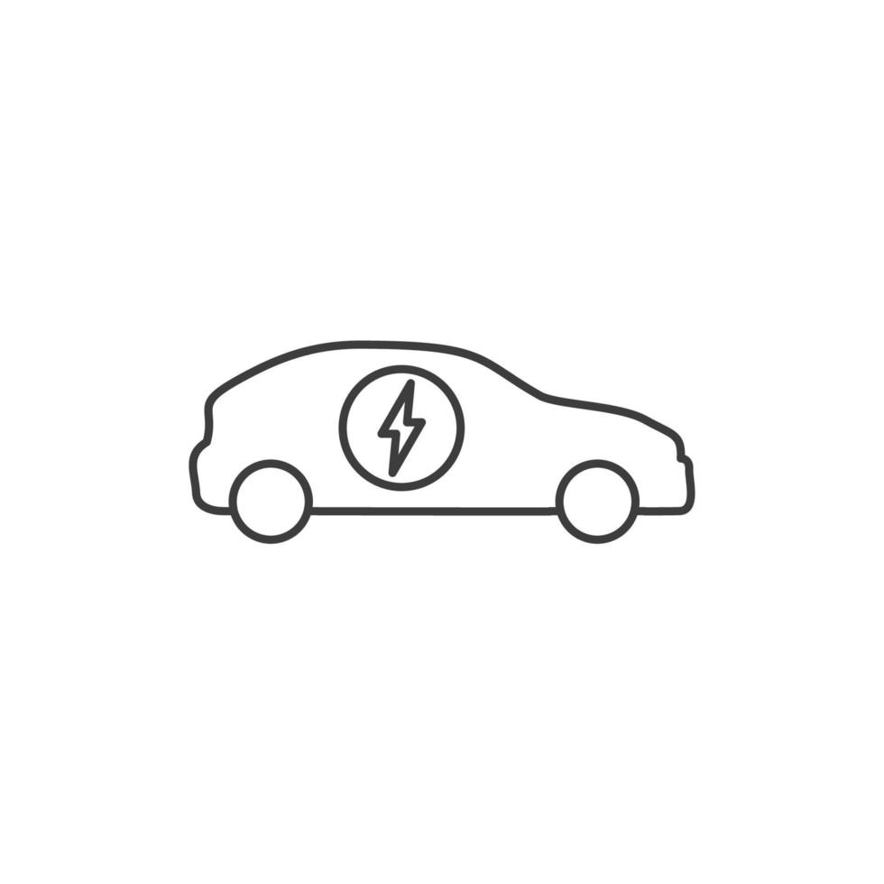 vector teken van de eco vriendelijke auto of elektrisch voertuig symbool is geïsoleerd op een witte achtergrond. eco-vriendelijke auto of elektrisch voertuig pictogram kleur bewerkbaar.