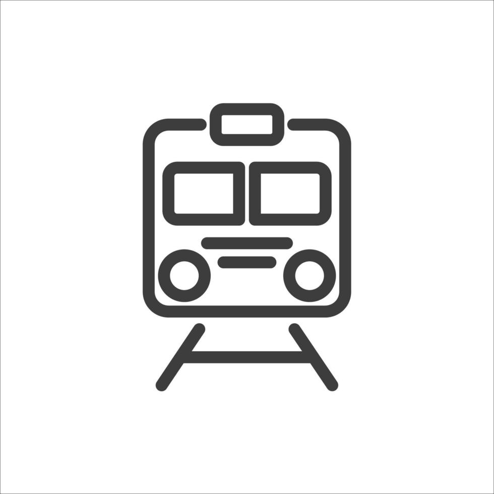 vector teken van het treinsymbool is geïsoleerd op een witte achtergrond. trein pictogram kleur bewerkbaar.