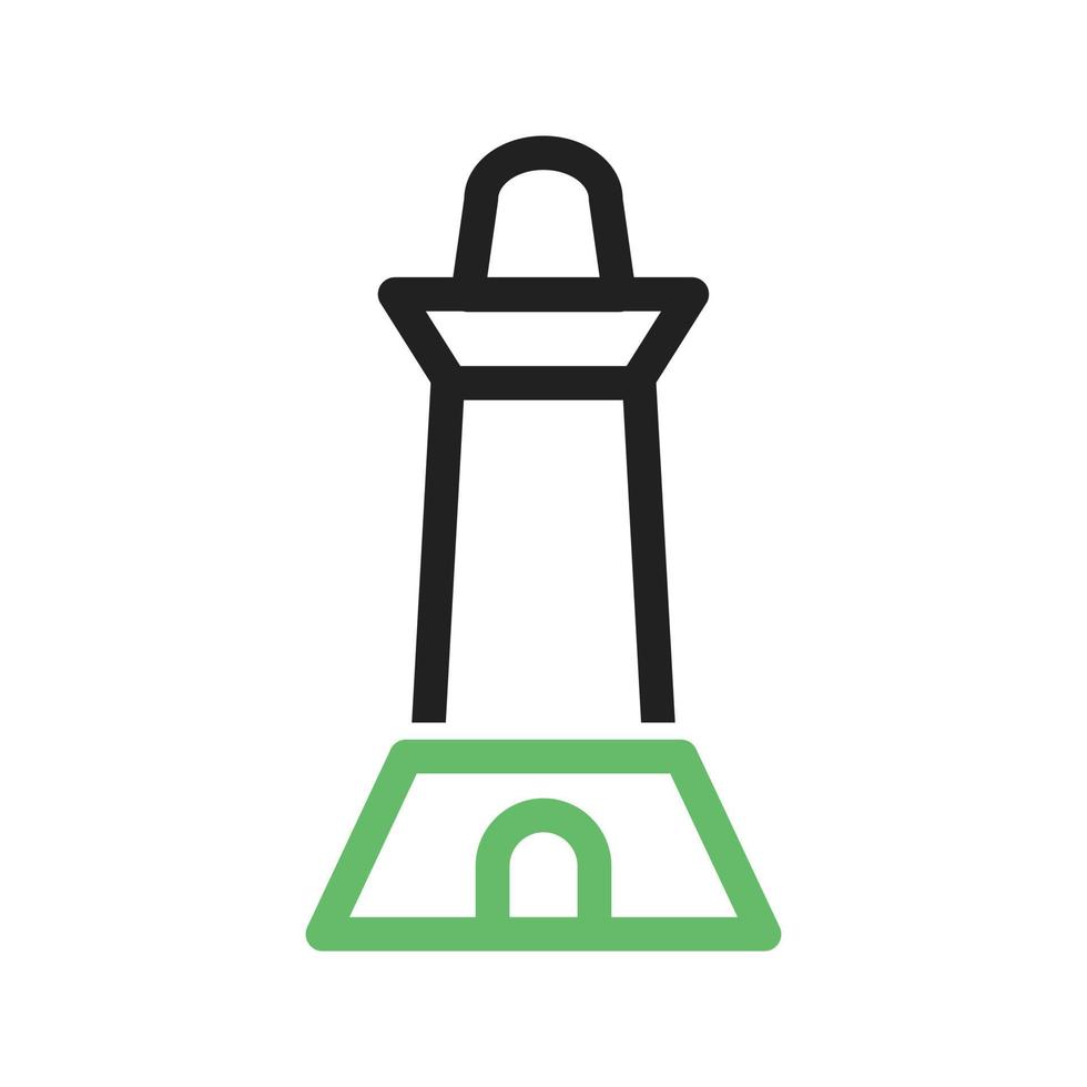 vuurtoren lijn groen en zwart pictogram vector