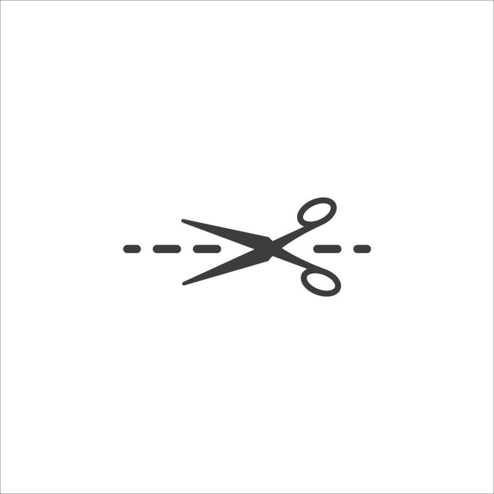 vector teken van de schaar gesneden lijn symbool is geïsoleerd op een witte achtergrond. schaar knippen lijn pictogram kleur bewerkbaar.