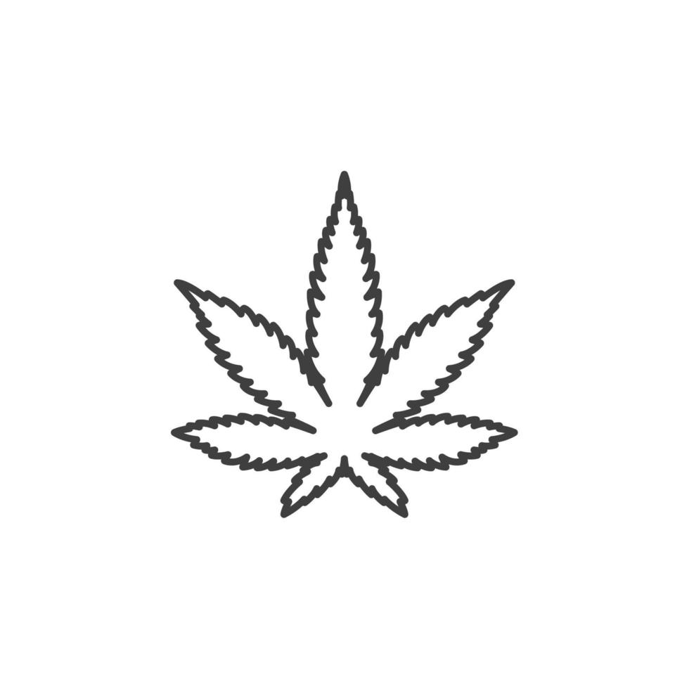 vector teken van het cannabis marihuana blad symbool is geïsoleerd op een witte achtergrond. cannabis marihuana blad pictogram kleur bewerkbaar.