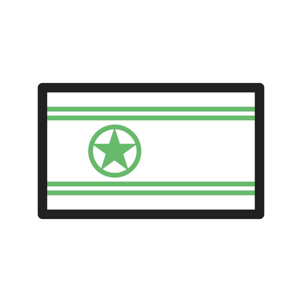 noord-korea lijn groen en zwart pictogram vector