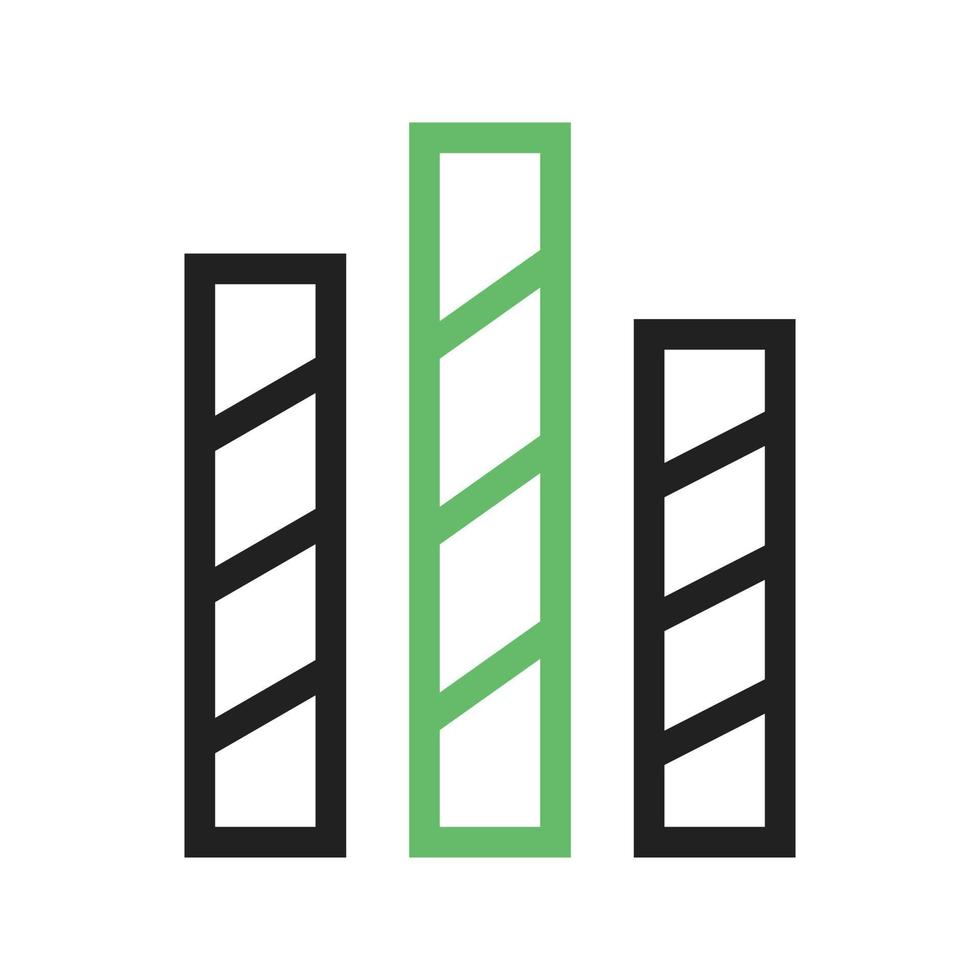 gestreepte balken lijn groen en zwart pictogram vector