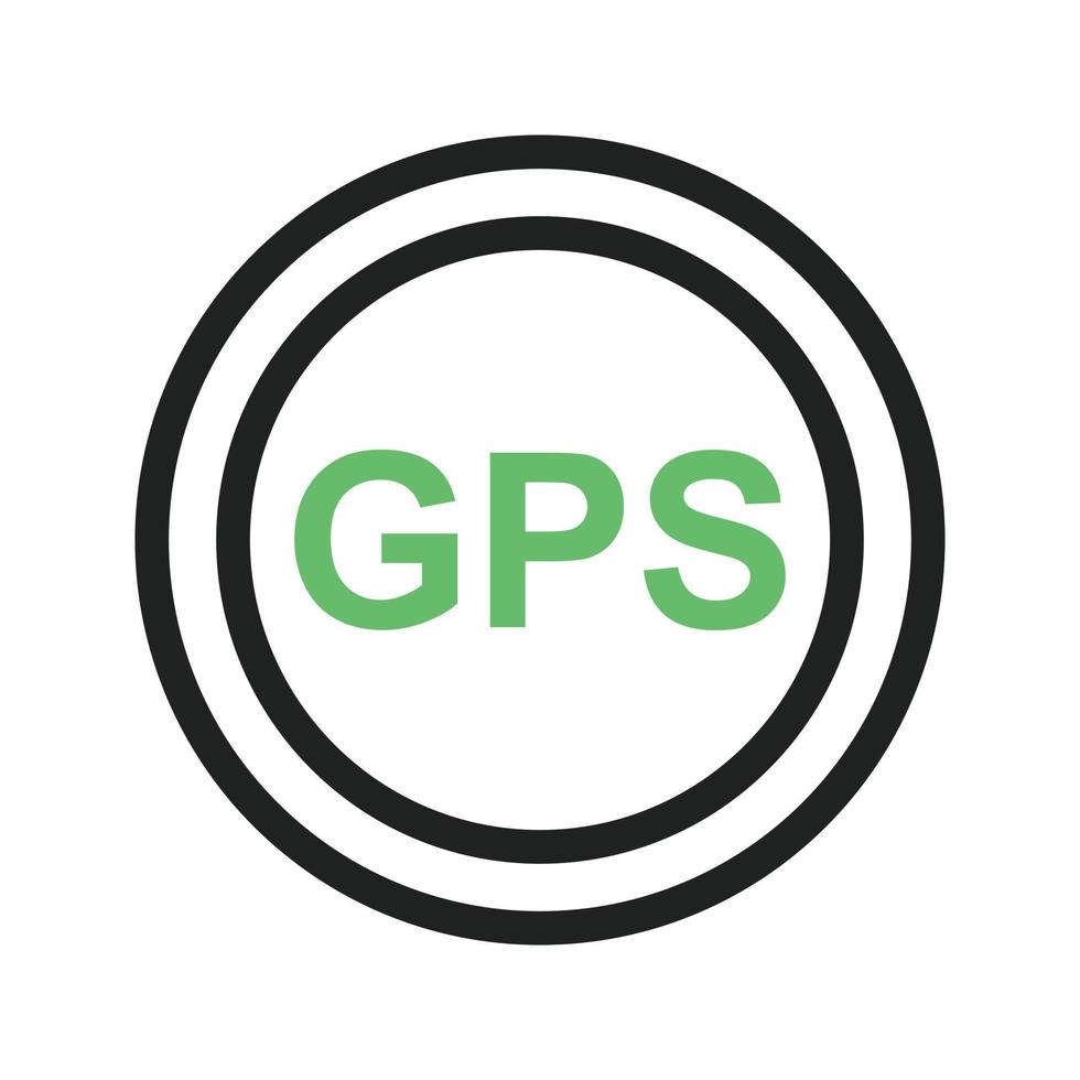 gps i lijn groen en zwart pictogram vector
