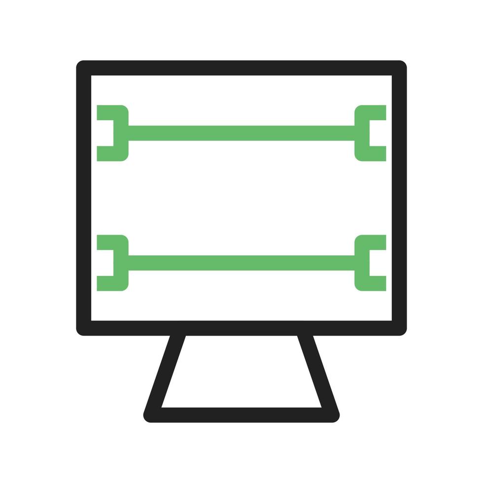 elektrische verwarmingslijn groen en zwart pictogram vector