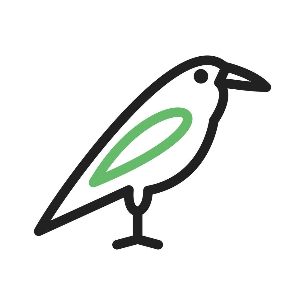 vogel lijn groen en zwart pictogram vector