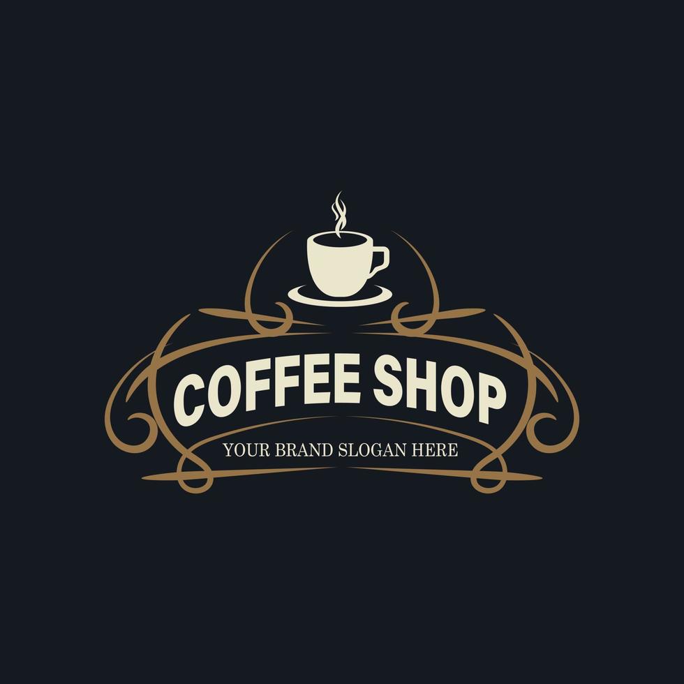 coffeeshop logo, badges en labels ontwerpelementen instellen. café vintage stijlobject. retro vectorillustratie. vector