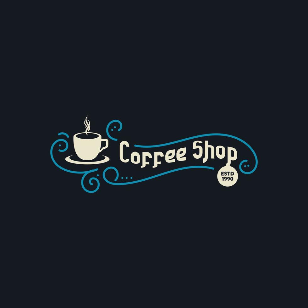 coffeeshop-logo met vintage of retro-stijl vector