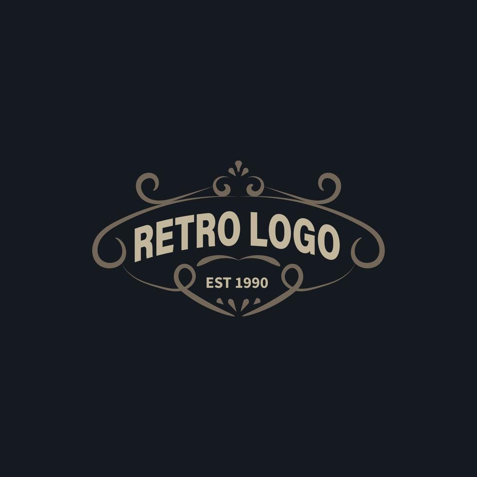 retro vintage logo sjabloon. vector design element, uithangbord, logo, identiteit, label, badge en object.