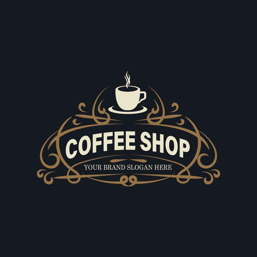 coffeeshop logo, badges en labels ontwerpelementen instellen. café vintage stijlobject. retro vectorillustratie. vector