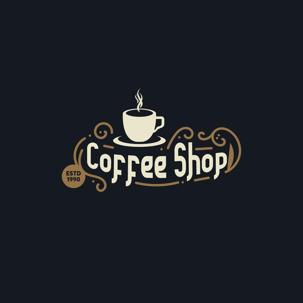 coffeeshop-logo met vintage of retro-stijl vector