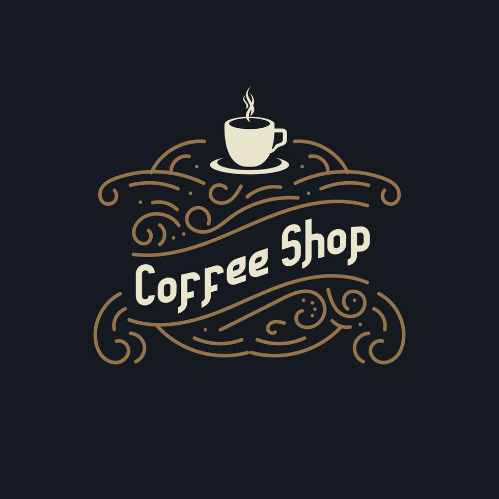 coffeeshop vintage logo. coffeeshop vintage label. koffie retro. vector