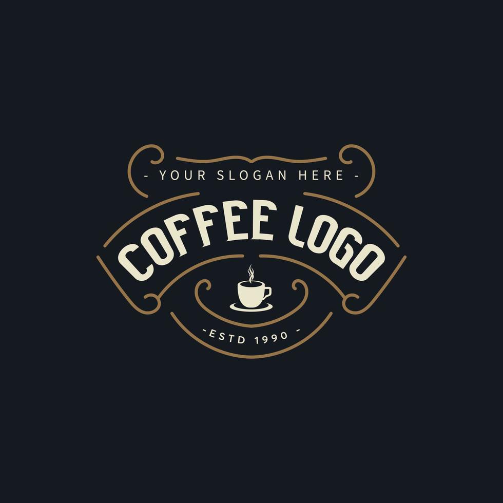 koffie vintage logo met retro stijl vector