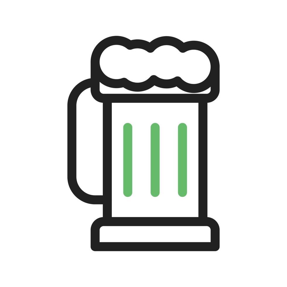 pint bier ik lijn groen en zwart pictogram vector