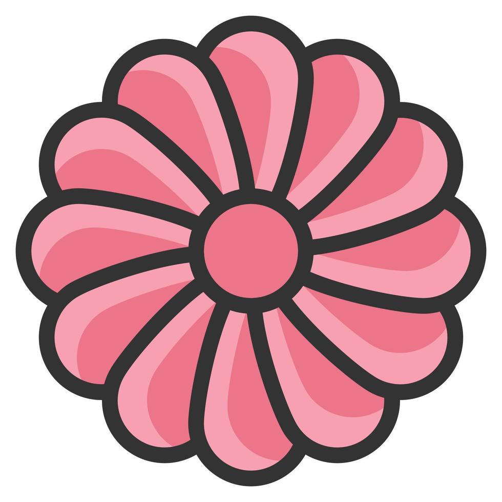 madeliefje bloem pictogram lijn kleur vectorillustratie vector