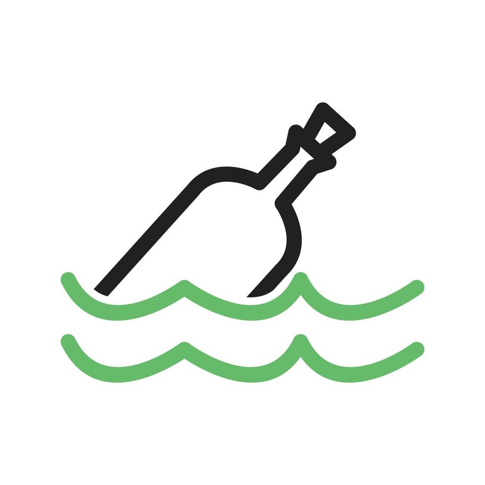 fles in waterlijn groen en zwart pictogram vector