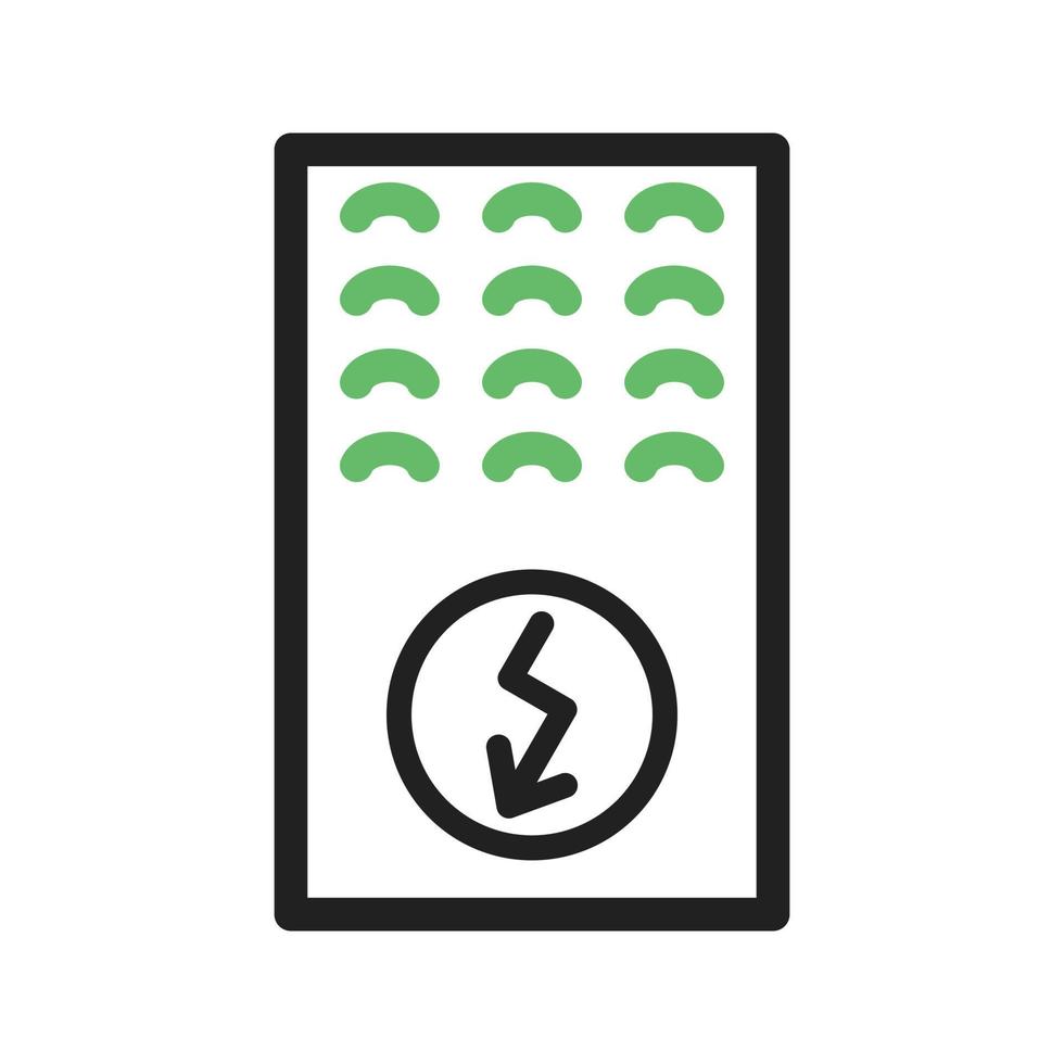 elektrische oven lijn groen en zwart icon vector