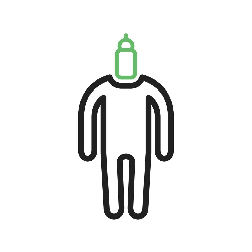 naïef lijn groen en zwart pictogram vector