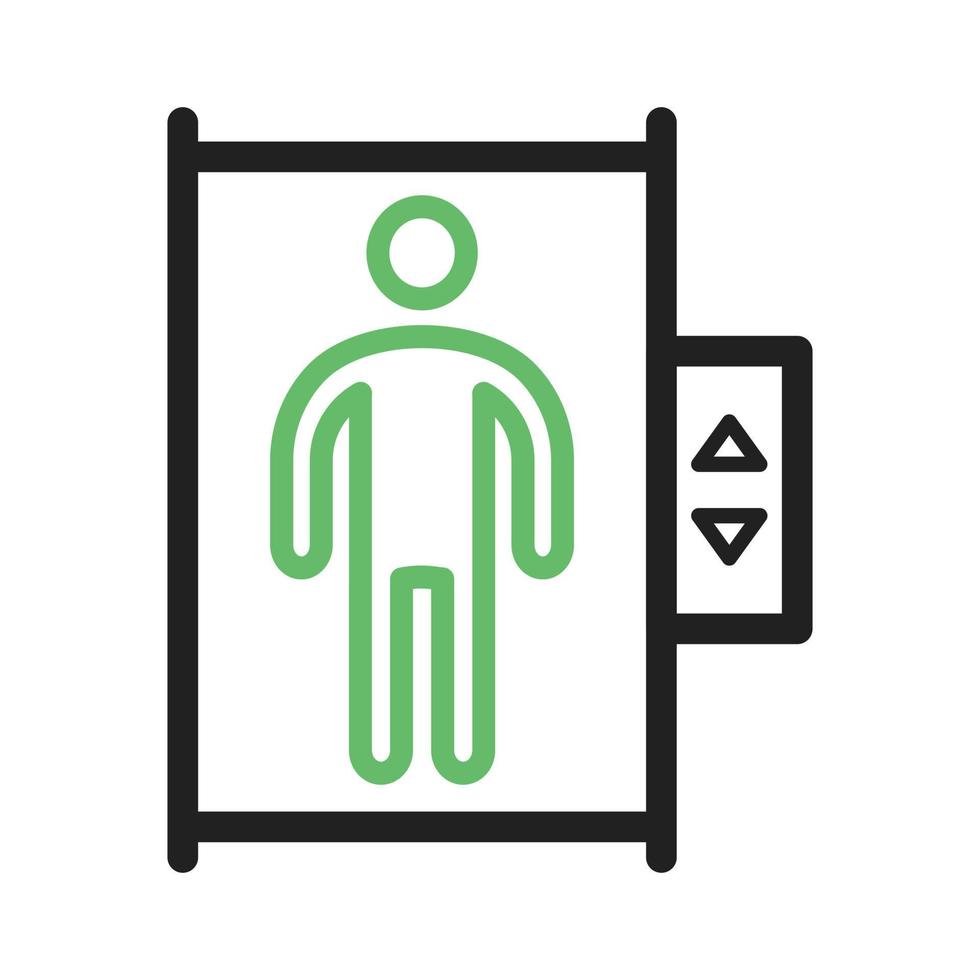 liftlijn groen en zwart pictogram vector