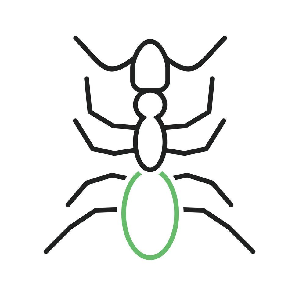 mierenlijn groen en zwart pictogram vector